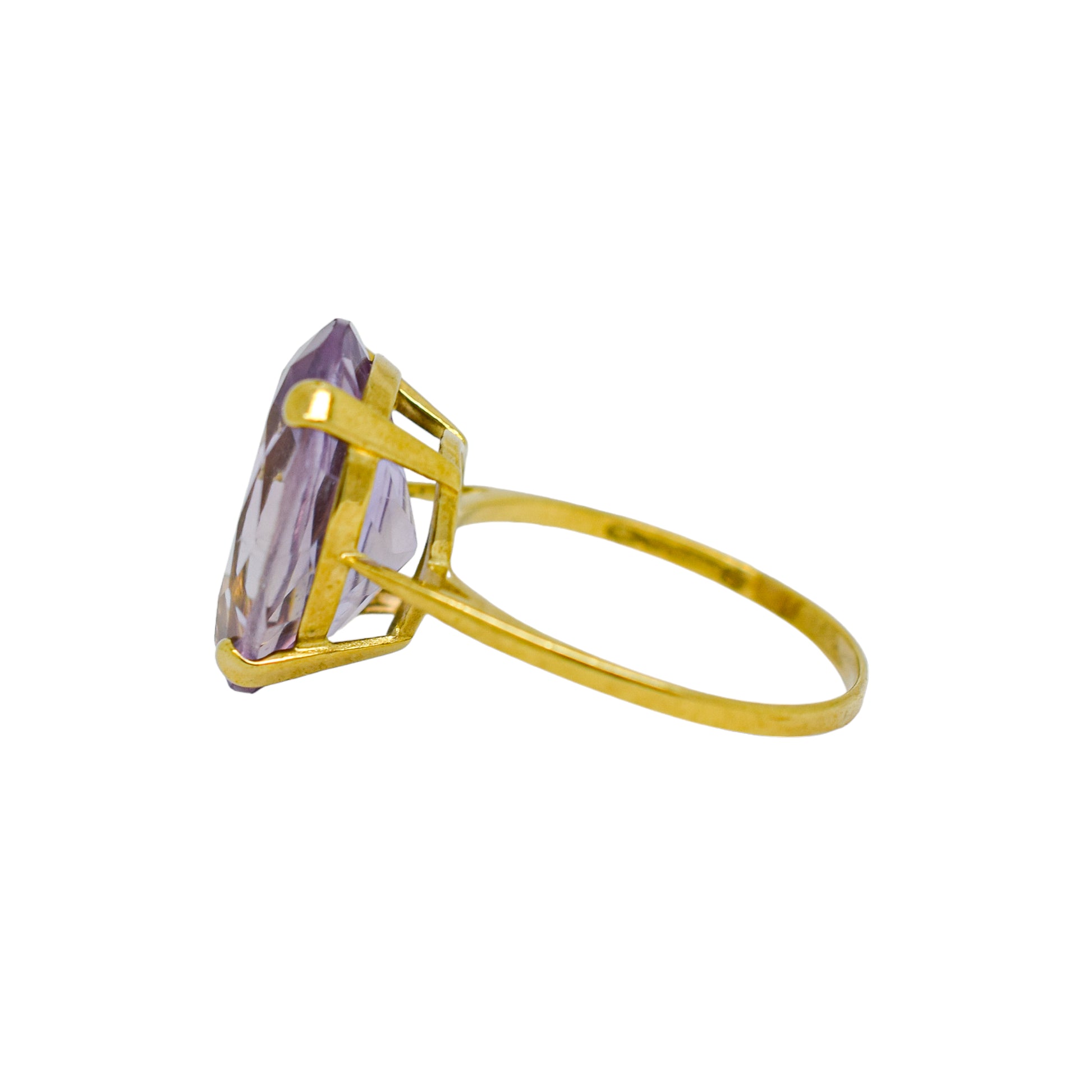 Huge vintage 8.15ct amethyst statement cocktail ring, 9kt yellow gold, size P