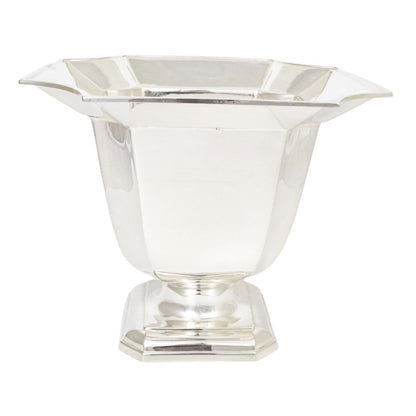 Art Deco sterling silver flared octagonal pedestal vase / small wine cooler / ice bucket