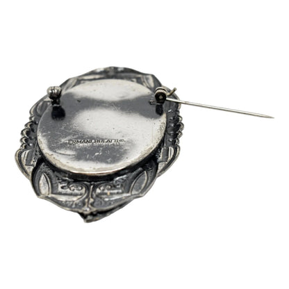 1980's Ermani Bulatti silvered mother-of-pearl large statement beetle brooch