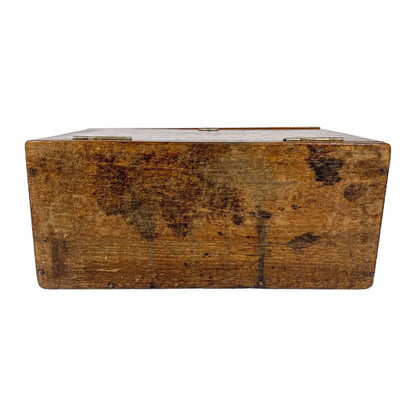 Victorian stationery letter correspondence oak box with 3 compartments and pen holder