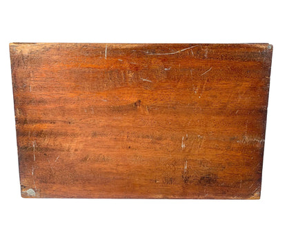Large Victorian mahogany work box / jewellery chest with rhombus design to lid