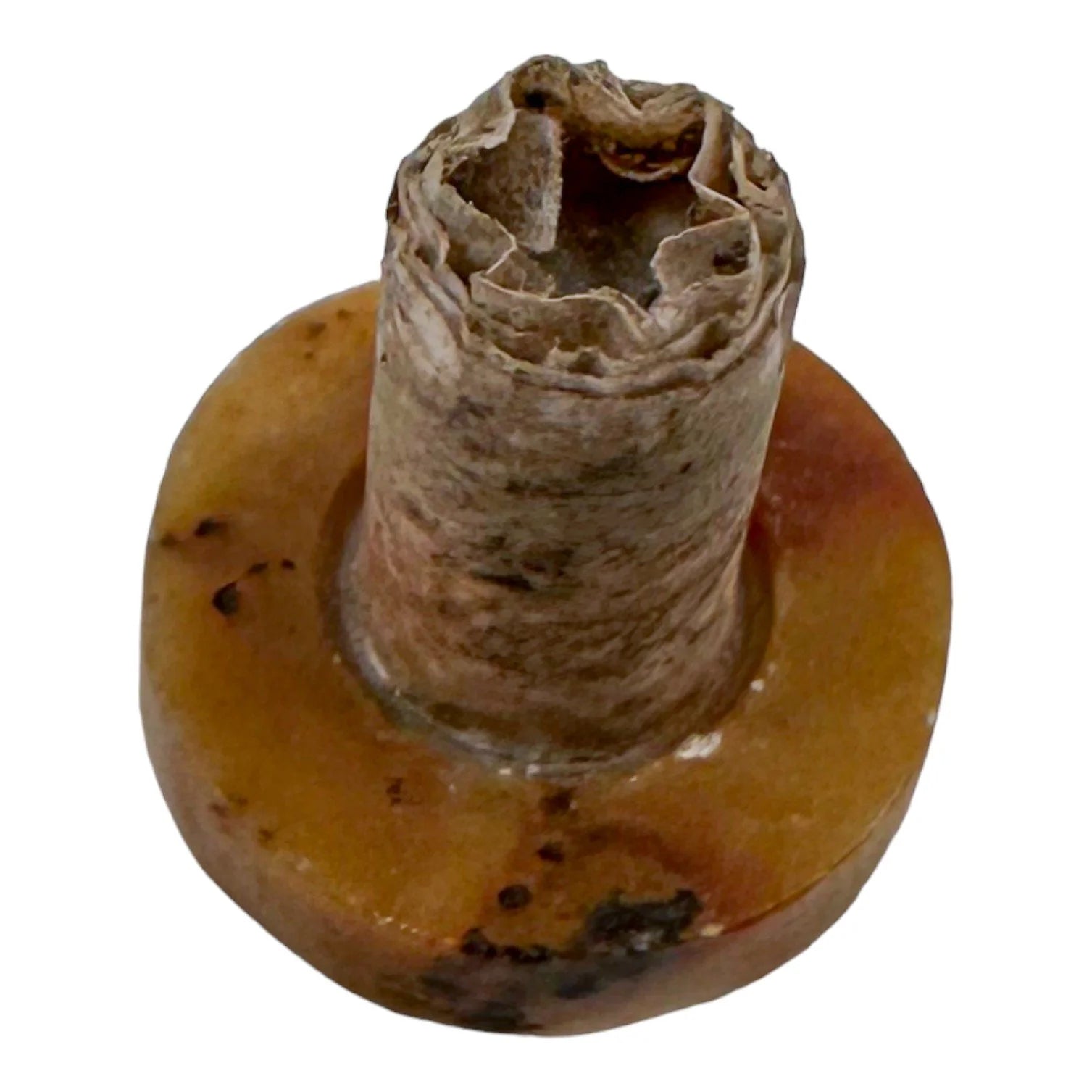 Qing Dynasty jade snuff bottle with demon mask and Yin/Yang symbol