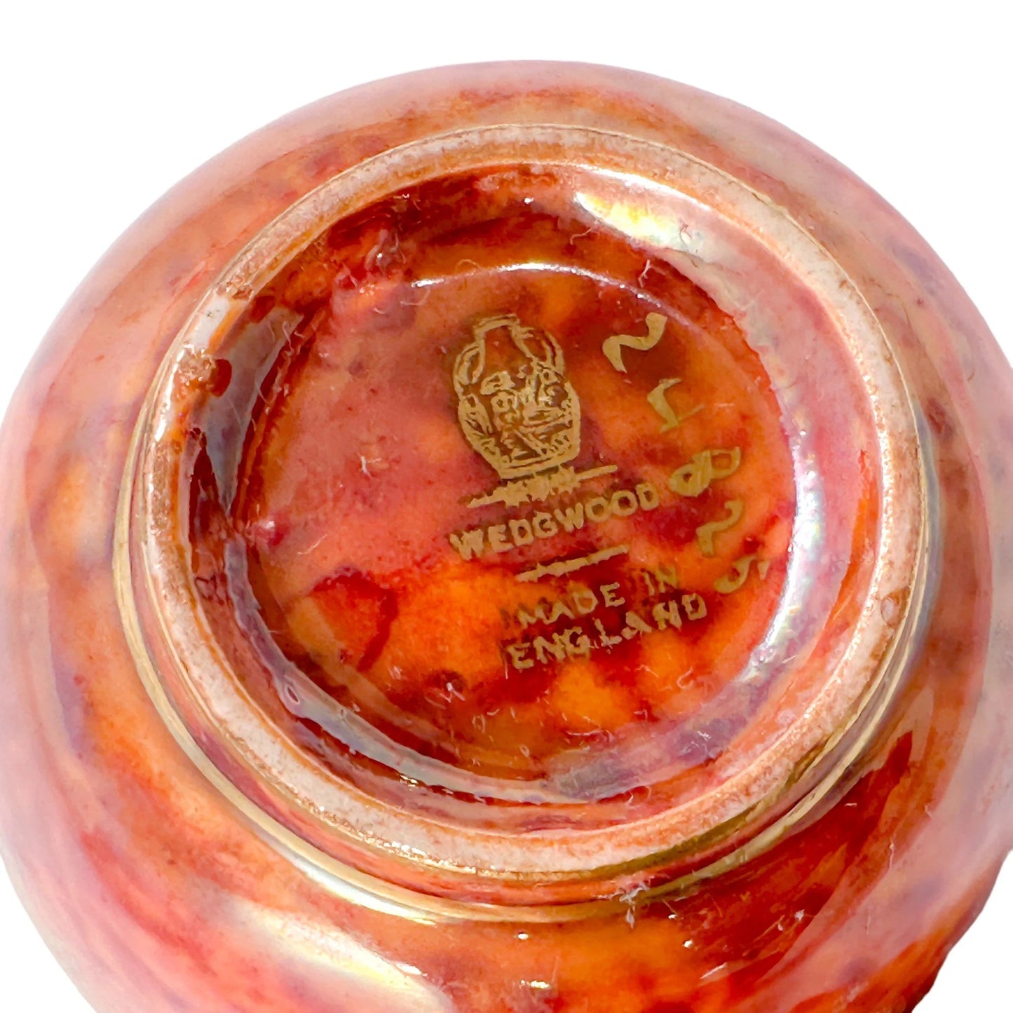 Miniature Art Deco Daisy Makeig-Jones for Wedgwood red Fairyland lustre porcelain bowl