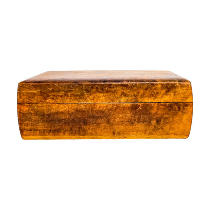 Art Deco walnut table cigarette holder / card box / vide poche