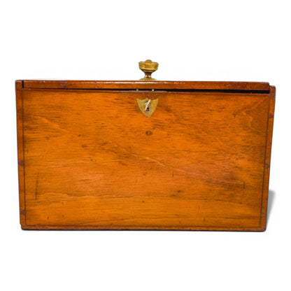 Art Nouveau fruitwood jewellery casket, leather panels