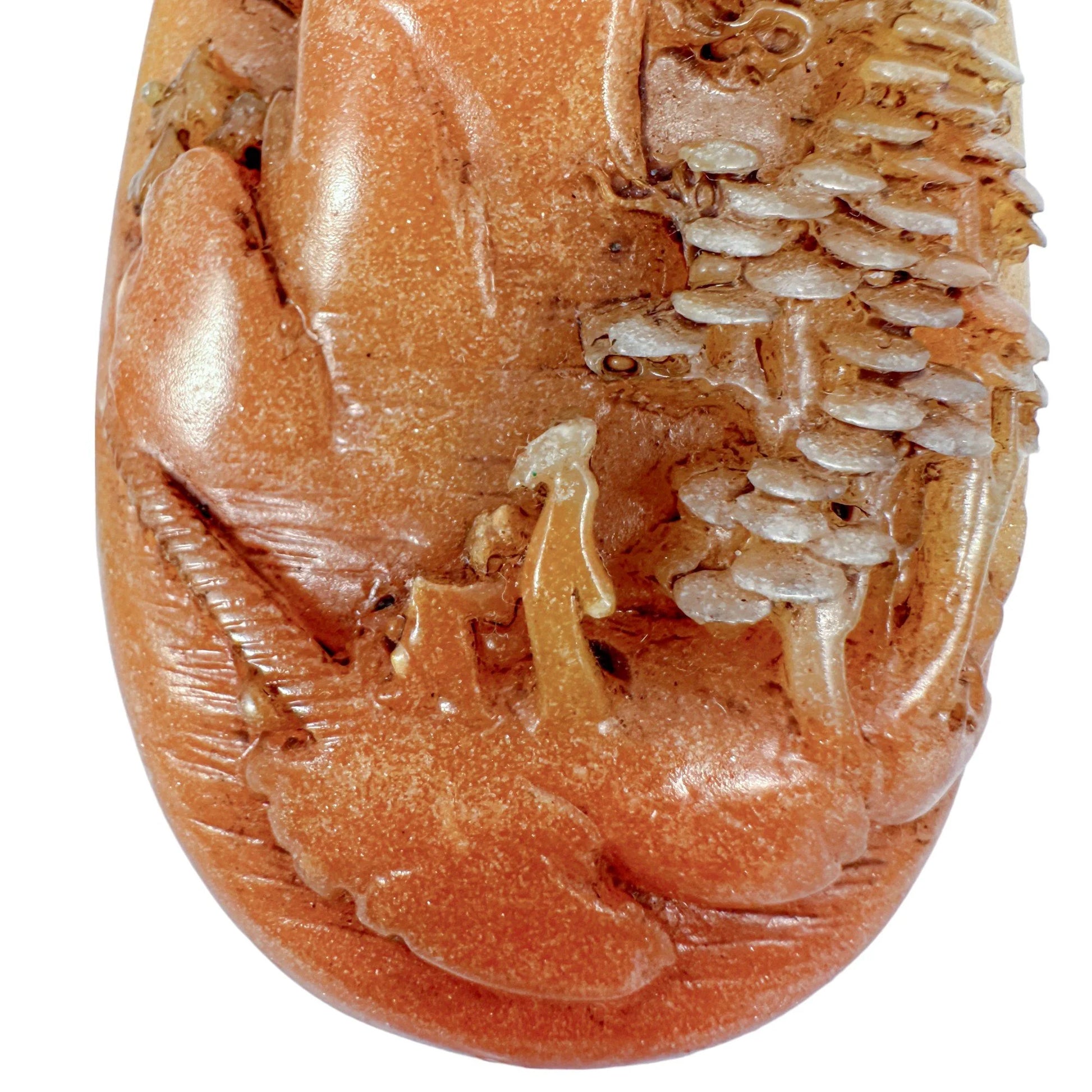 Qing Dynasty hand carved Chinese yellow Shoushan Stone boulder / paperweight