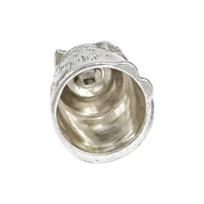 Vintage Clive & Clarissa Cooke sterling silver large novelty cat thimble