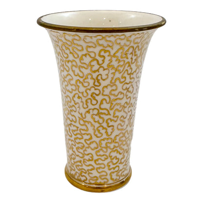 Georgian Spode porcelain miniature spill vase with gold swirl motif