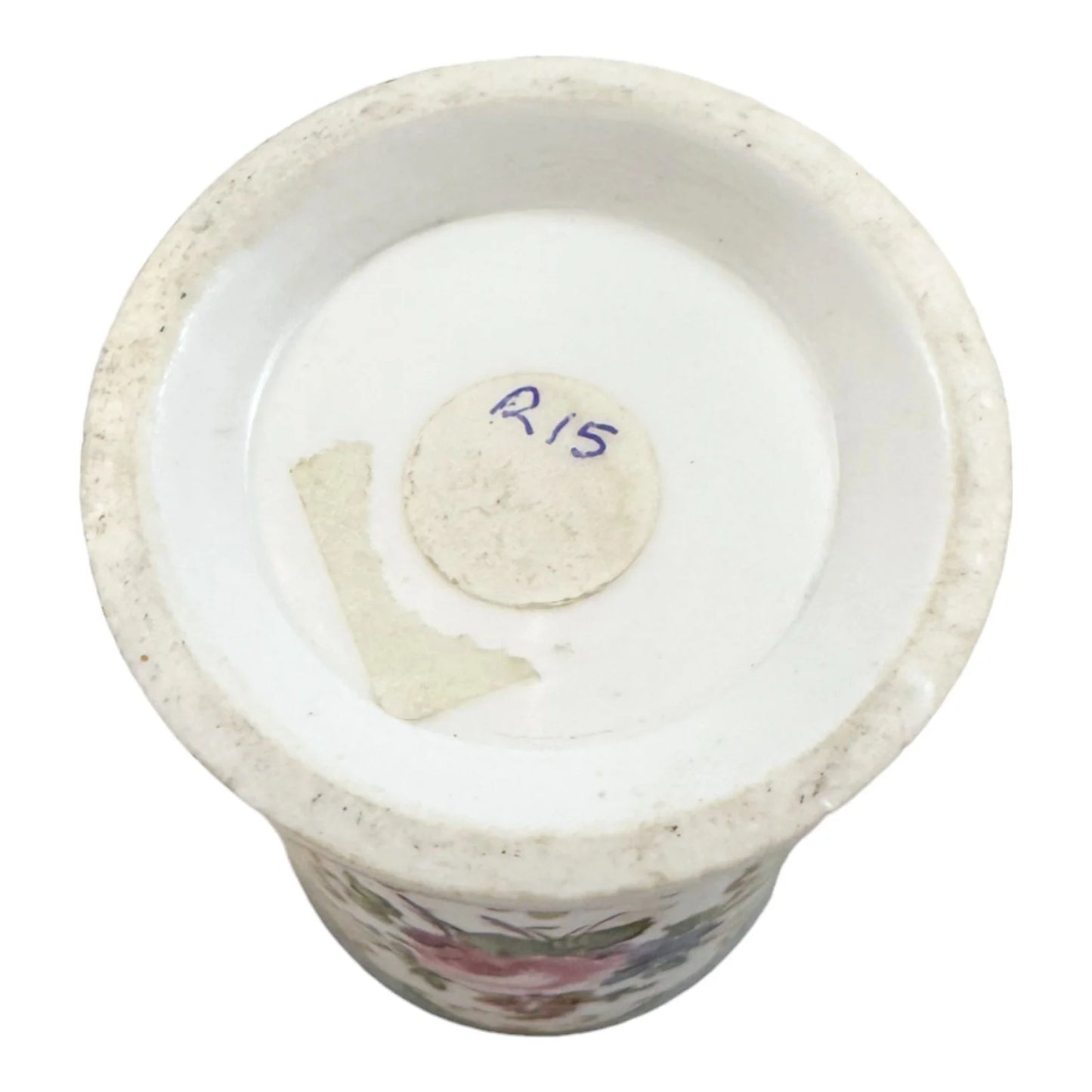 George III Spode porcelain sky blue cylindrical miniature spill vase / matchpot