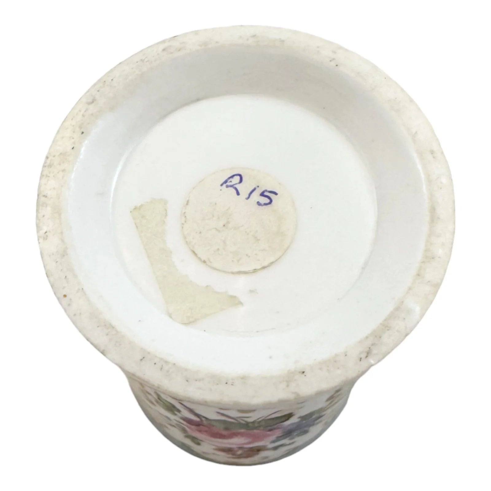 George III Spode porcelain sky blue cylindrical miniature spill vase / matchpot