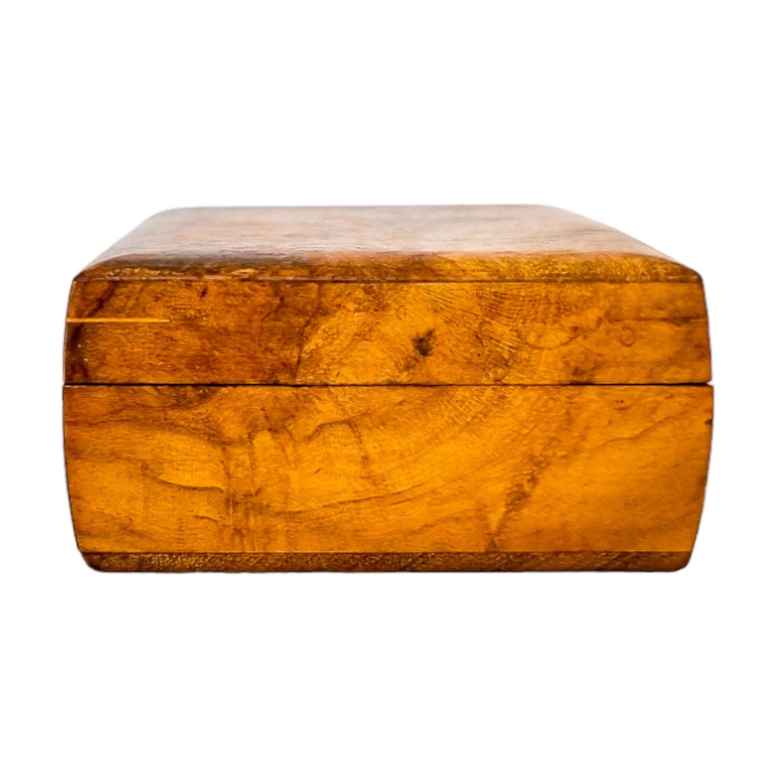 Art Deco walnut table cigarette holder / card box / vide poche