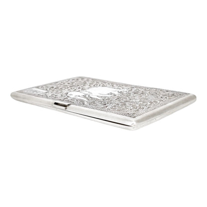 19th century Anglo-Indian Kutch silver cigarette case with animal design