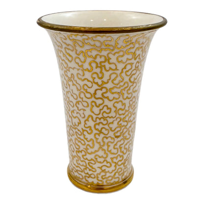 Georgian Spode porcelain miniature spill vase with gold swirl motif