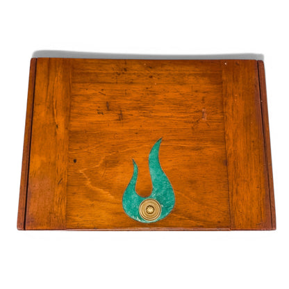 Art Nouveau fruitwood jewellery casket, leather panels