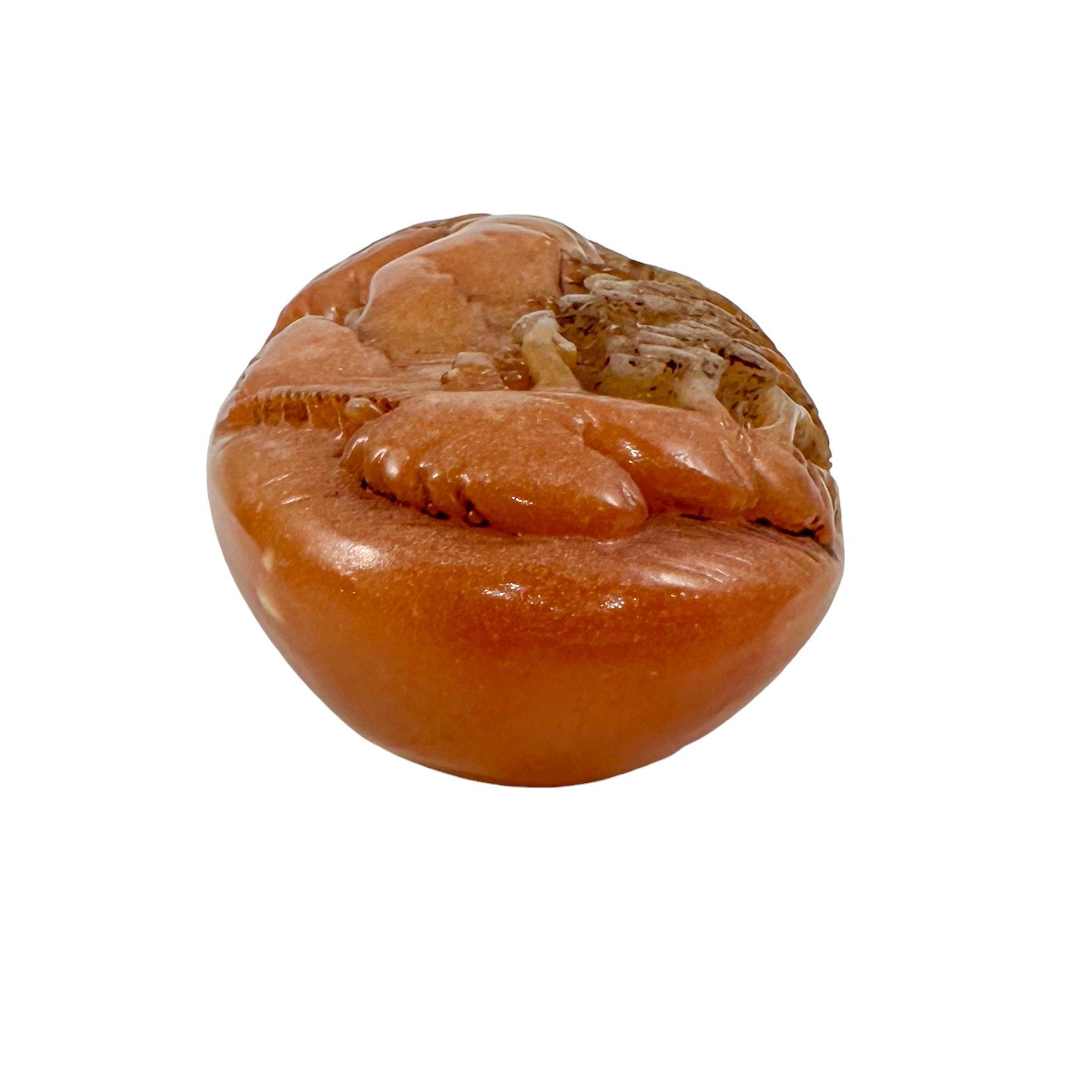 Qing Dynasty hand carved Chinese yellow Shoushan Stone boulder / paperweight
