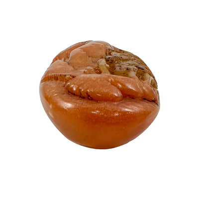 Qing Dynasty hand carved Chinese yellow Shoushan Stone boulder / paperweight
