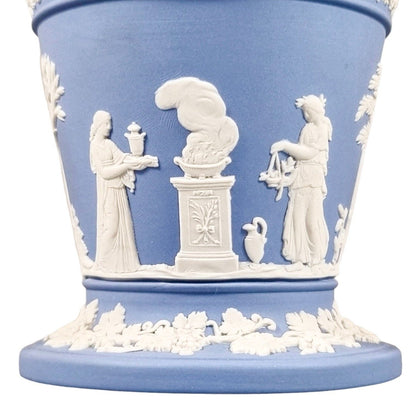 Wedgwood blue Jasperware flower pot /planter / vase with Greek Roman Neoclassical scenes