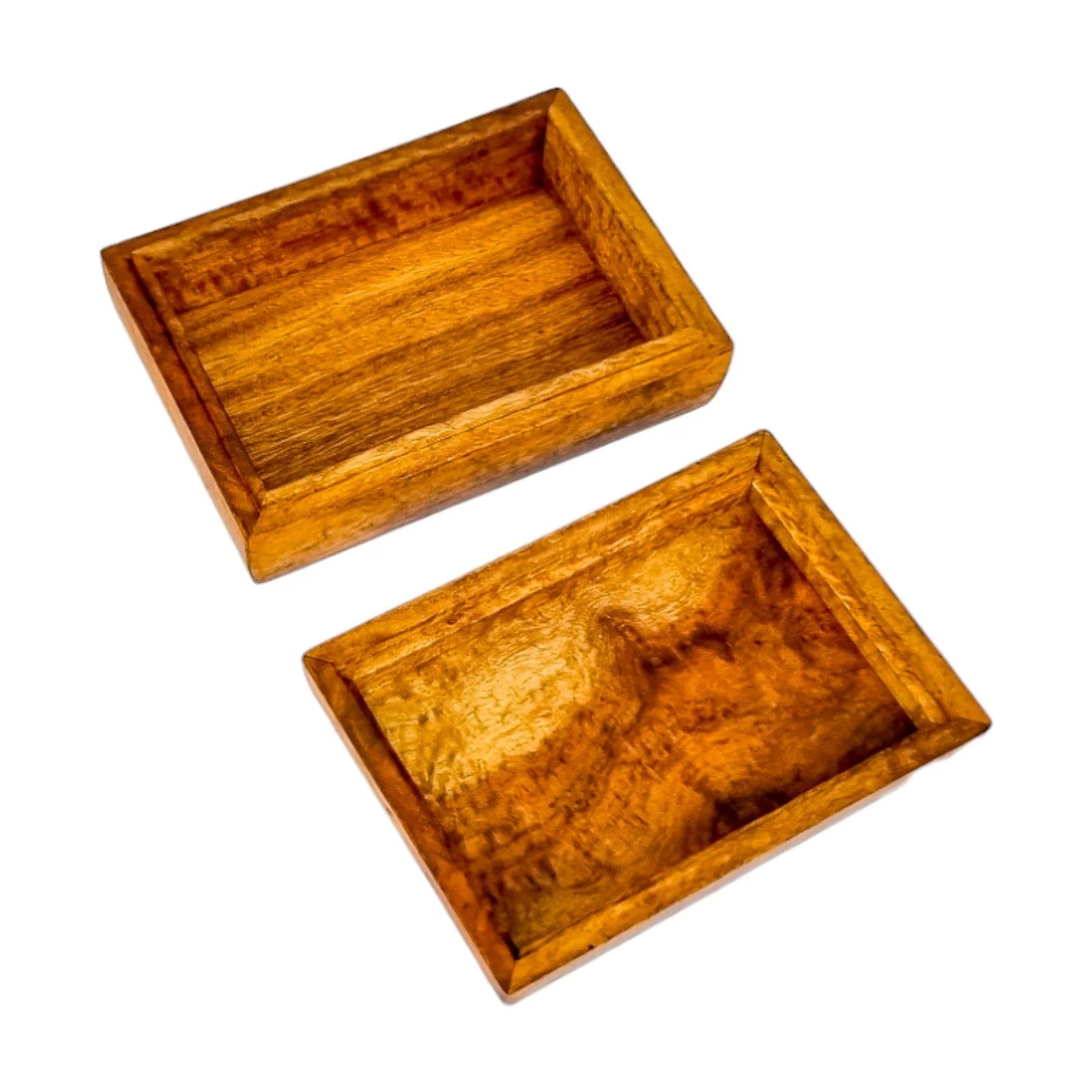 Art Deco walnut table cigarette holder / card box / vide poche