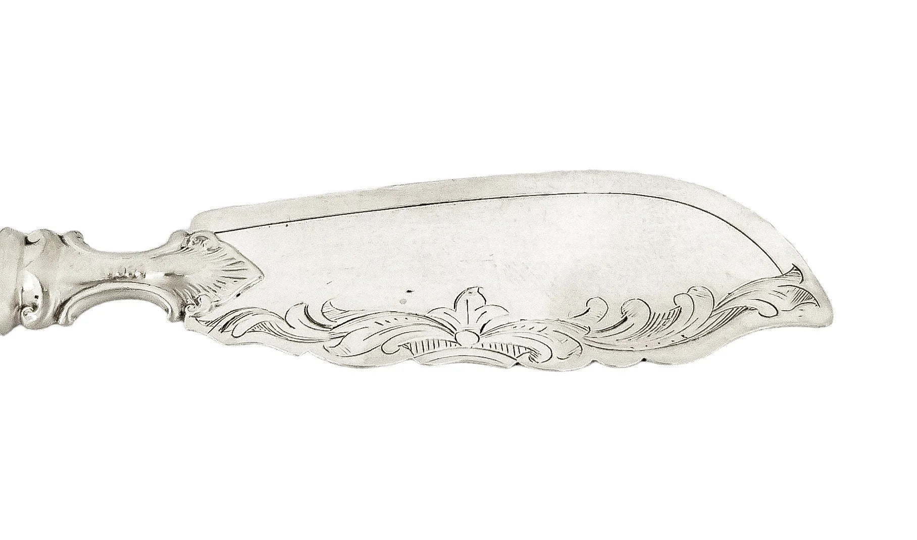 Victorian sterling silver master butter knife with mother-of-pearl handle