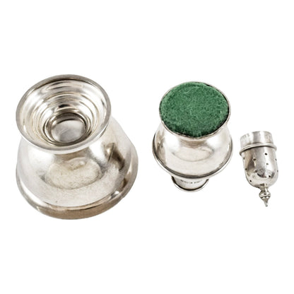 Edwardian Chester sterling silver egg cup and salt shaker