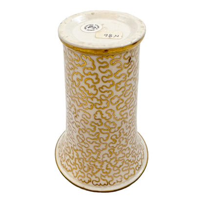 Georgian Spode porcelain miniature spill vase with gold swirl motif