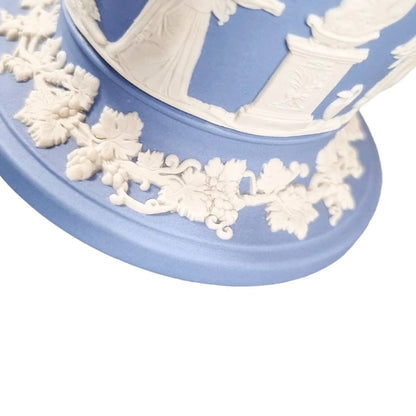Wedgwood blue Jasperware flower pot /planter / vase with Greek Roman Neoclassical scenes