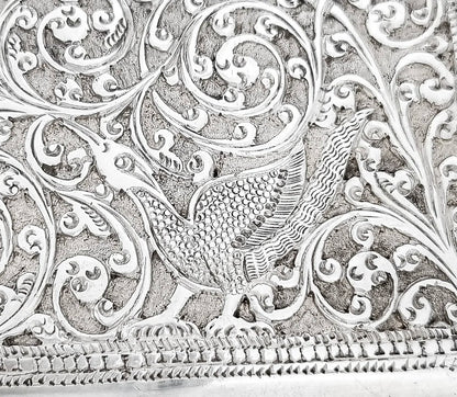 19th century Anglo-Indian Kutch silver cigarette case with animal design