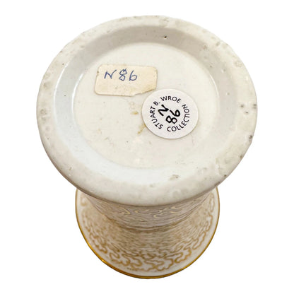 Georgian Spode porcelain miniature spill vase with gold swirl motif