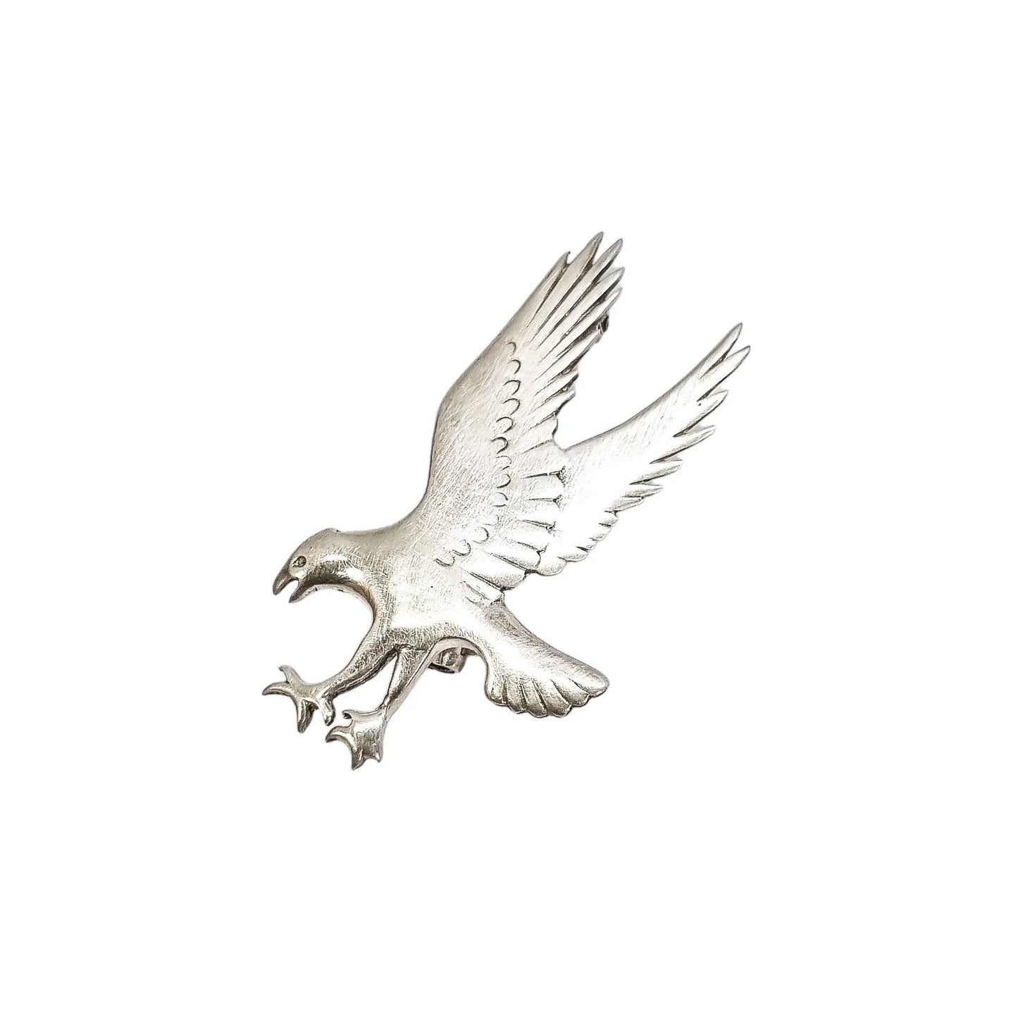 Vintage Ola M Gorie sterling silver osprey eagle brooch