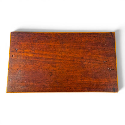 Victorian mahogany tea caddy, working lock and key