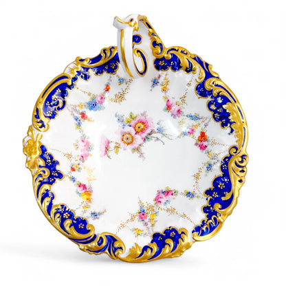 Edwardian Royal Crown Derby porcelain shell-shaped butter or caviar serving dishes