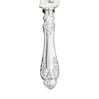 Cased Victorian sterling silver fish serving set with putto, lilies and dolphins, 1858