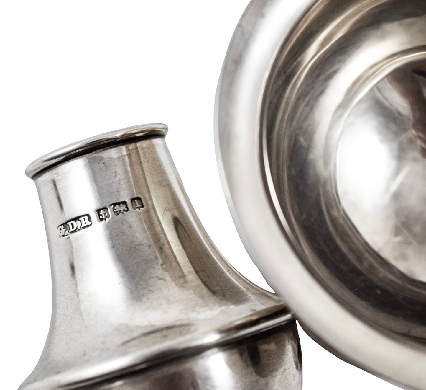 Edwardian Chester sterling silver egg cup and salt shaker