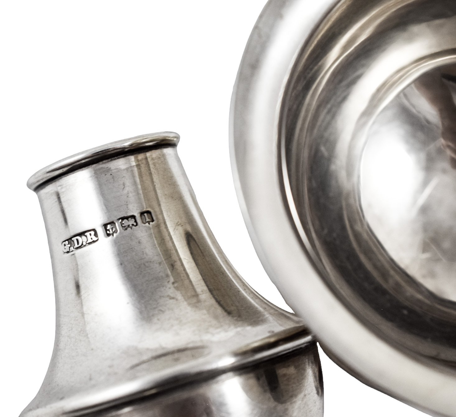 Edwardian Chester sterling silver egg cup and salt shaker