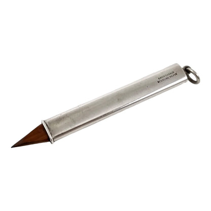 Edwardian Sampson Mordan sterling silver carpenter’s sliding push pencil with bale for necklace