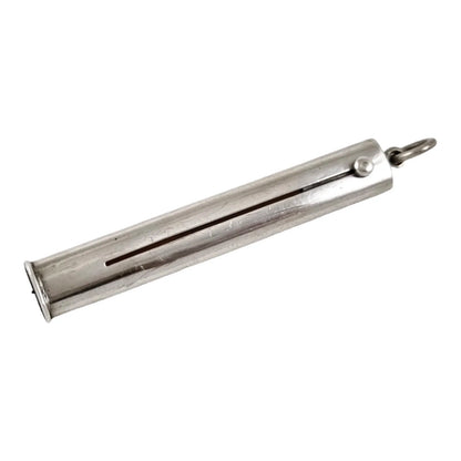 Edwardian Sampson Mordan sterling silver carpenter’s sliding push pencil with bale for necklace