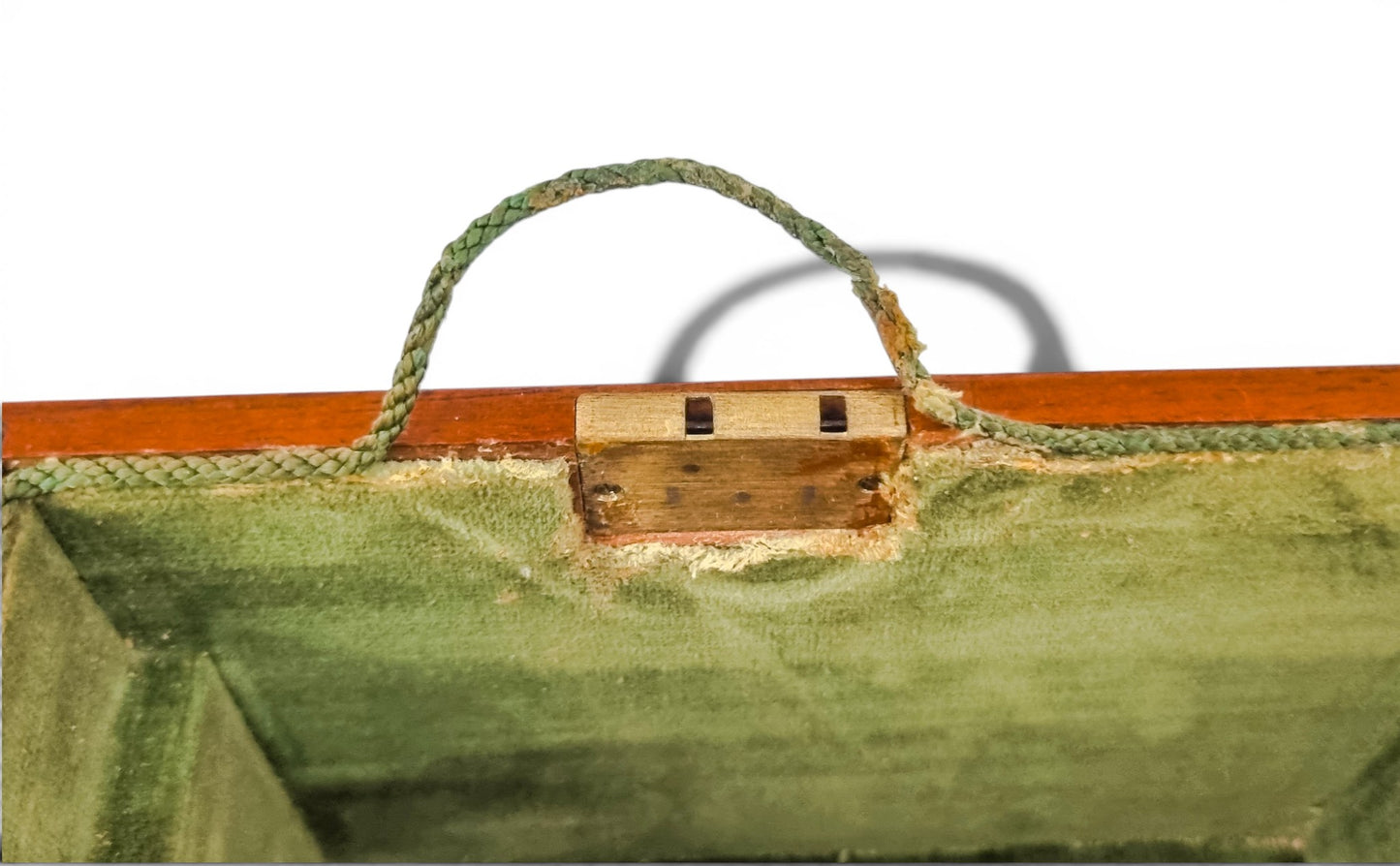 Art Nouveau fruitwood jewellery casket, leather panels