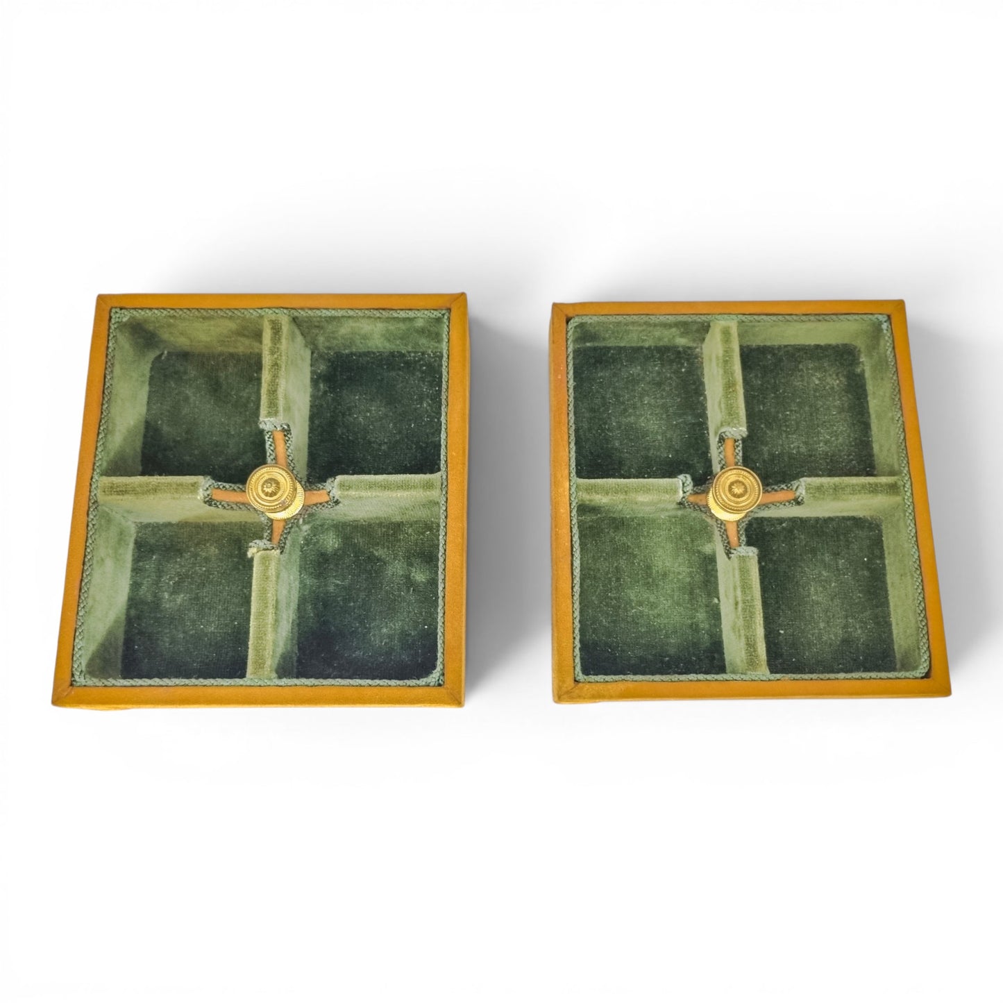 Art Nouveau fruitwood jewellery casket, leather panels