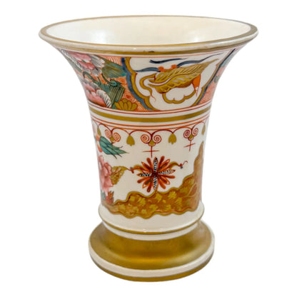 George III Spode porcelain Imari matchpot, pink peonies design