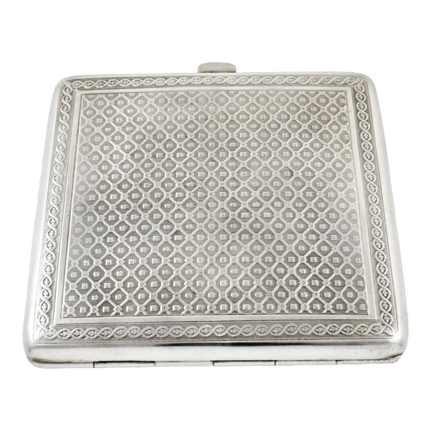 German Art Deco Louis Kuppenheim gilt, silver and enamel engine-turned cigarette case