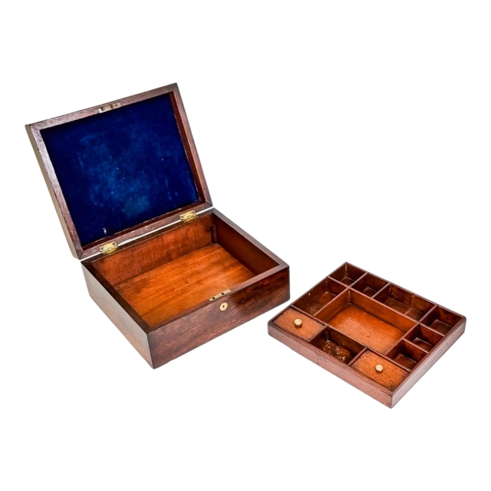 Romantic Victorian rosewood sewing / jewellery storage box with heart cartouche