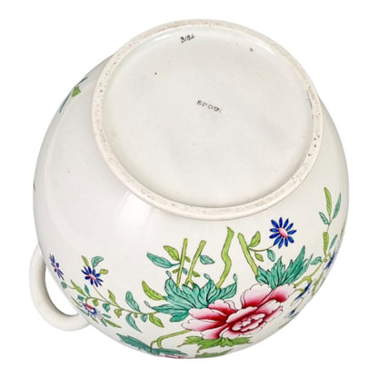 1820's Spode porcelain Famille rose creamware large barrel scent jar, pattern 3184