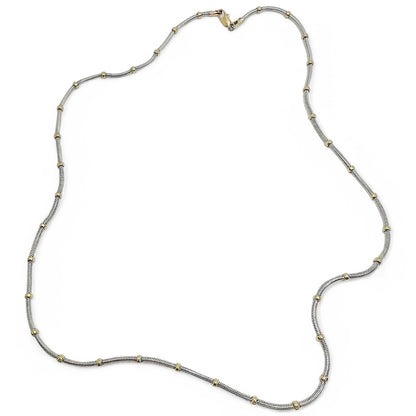 Vintage bicolour 9kt yellow and gold fancy link chain necklace