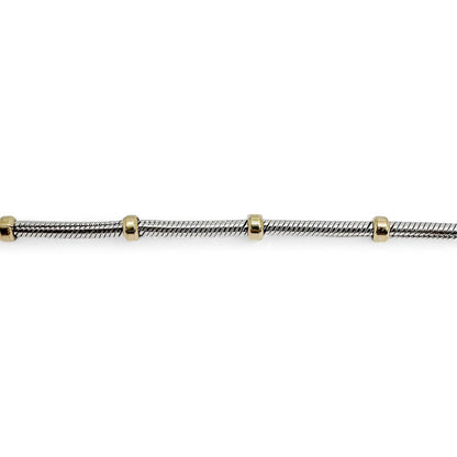 Vintage bicolour 9kt yellow and gold fancy link chain necklace