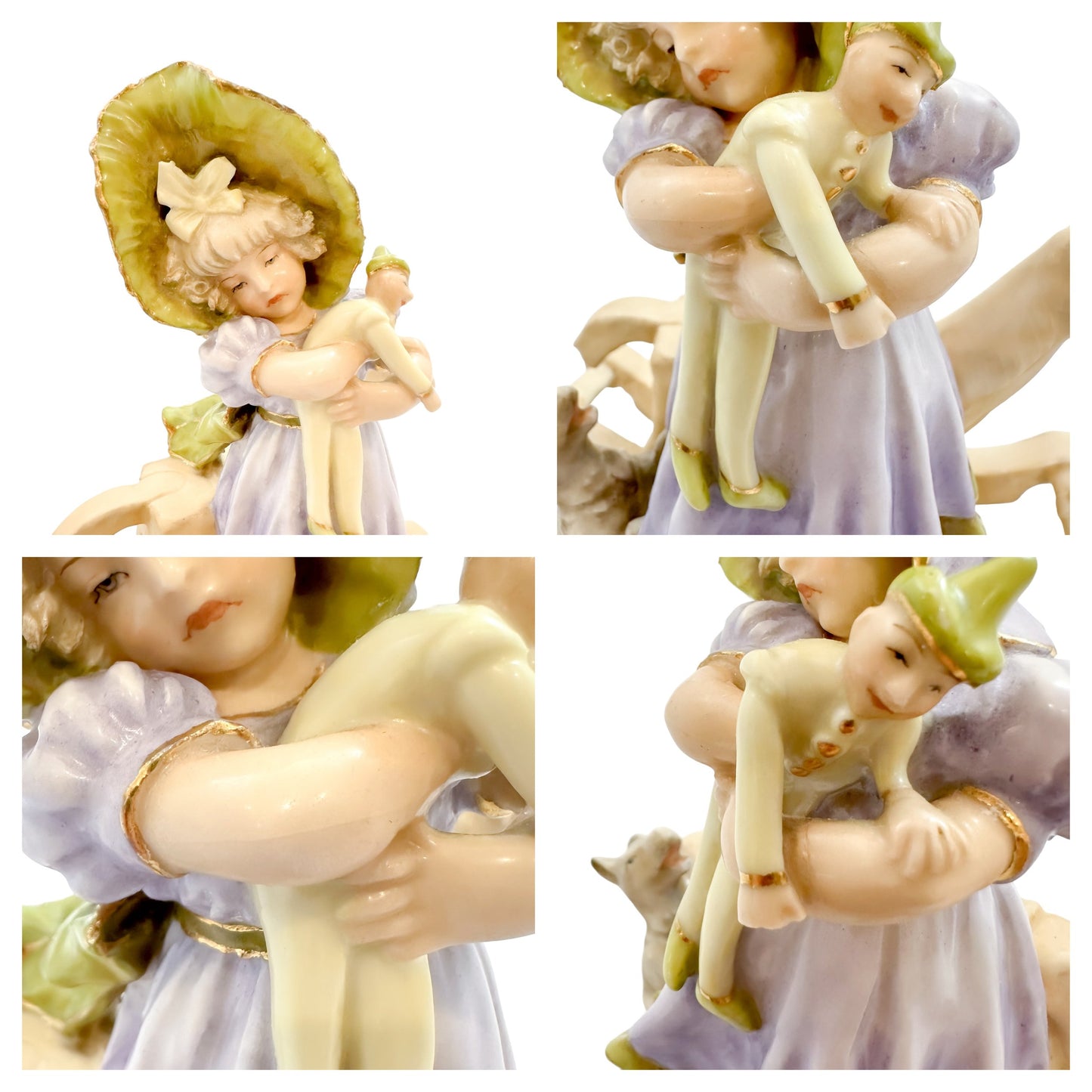 Victorian Ernst Wahliss porcelain figurine, young girl with dog