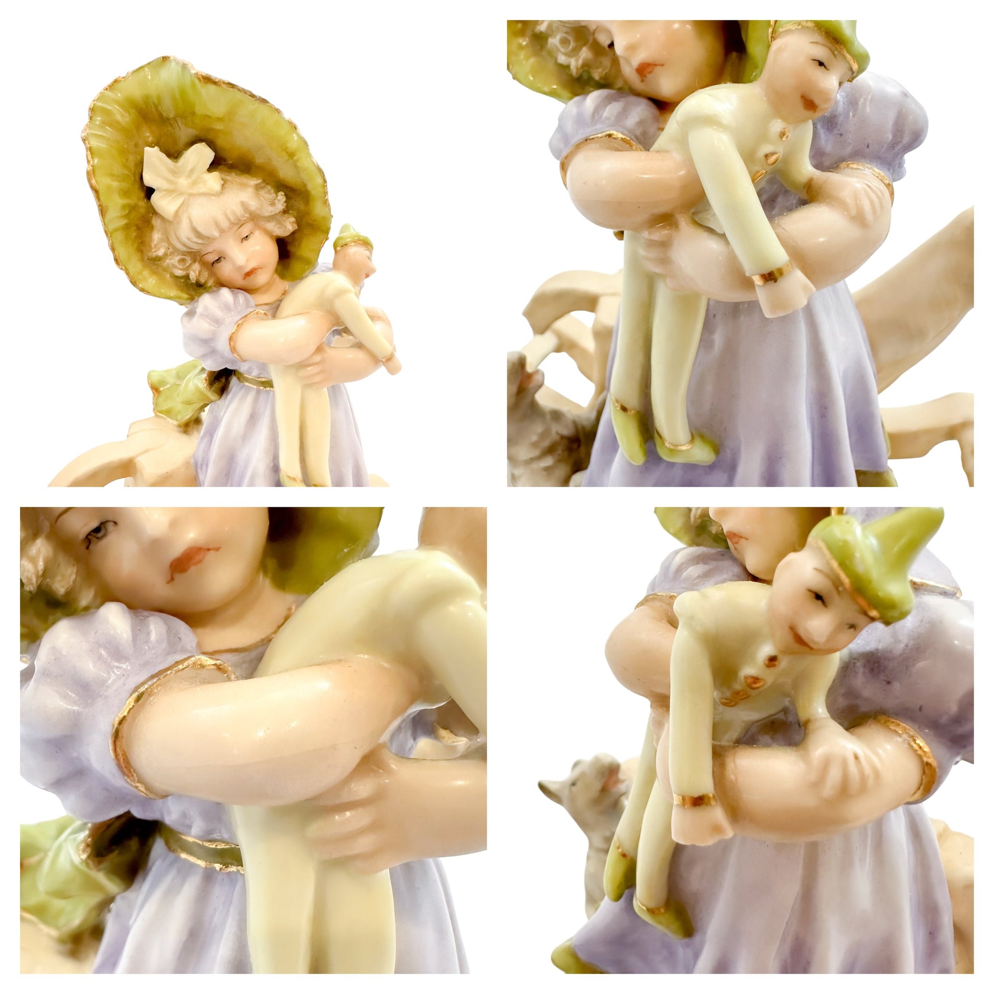 Victorian Ernst Wahliss porcelain figurine, young girl with dog