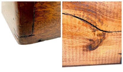 Arts and Crafts oak jewellery box with removable trays and working key