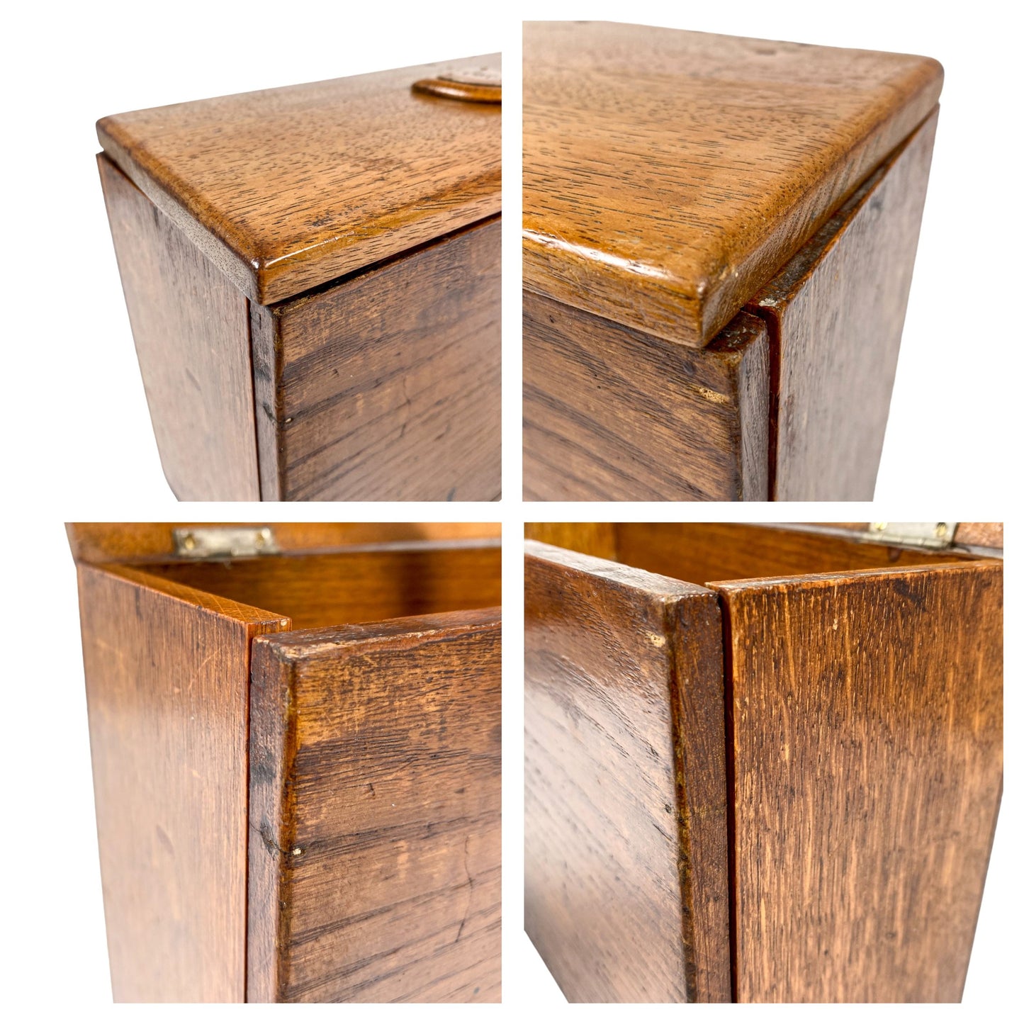 Victorian stationery letter correspondence oak box with 3 compartments and pen holder