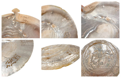 19th century pilgrim's souvenir from The Holy Land, mother of pearl carved shell of Jesus' Resurrection