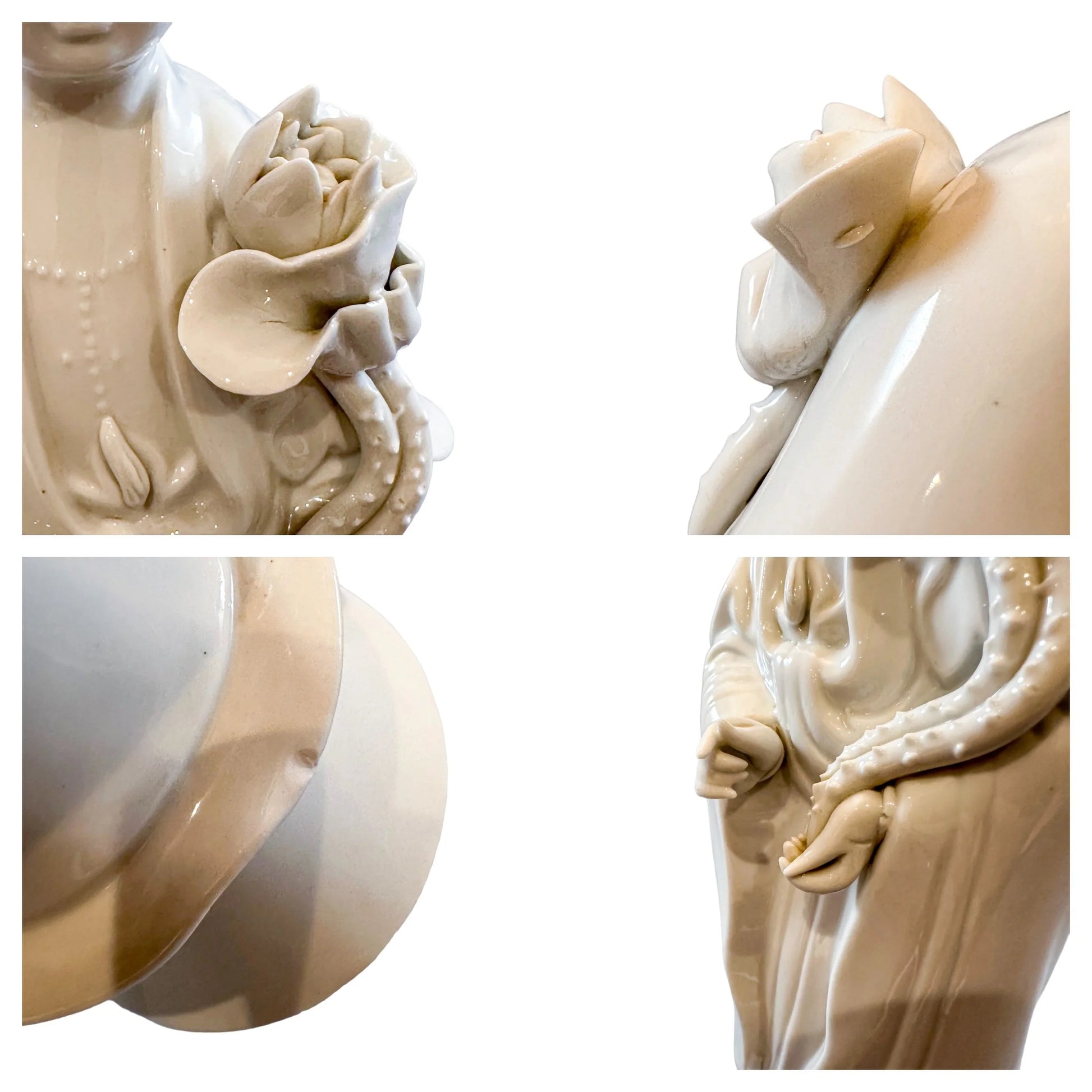 Blanc de Chine porcelain figurine of "Quan Yin on Lotus Blossom"